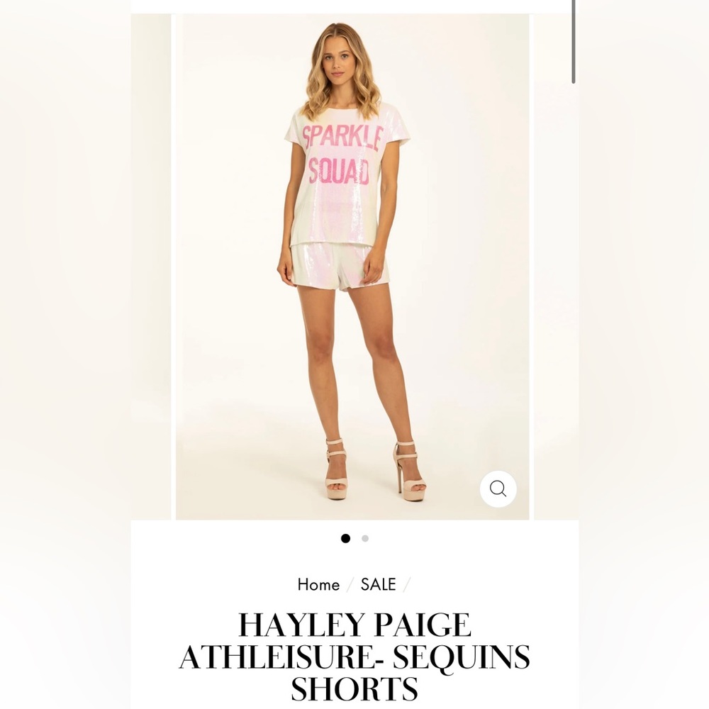 Hayley Paige sequin elastic waistband shorts